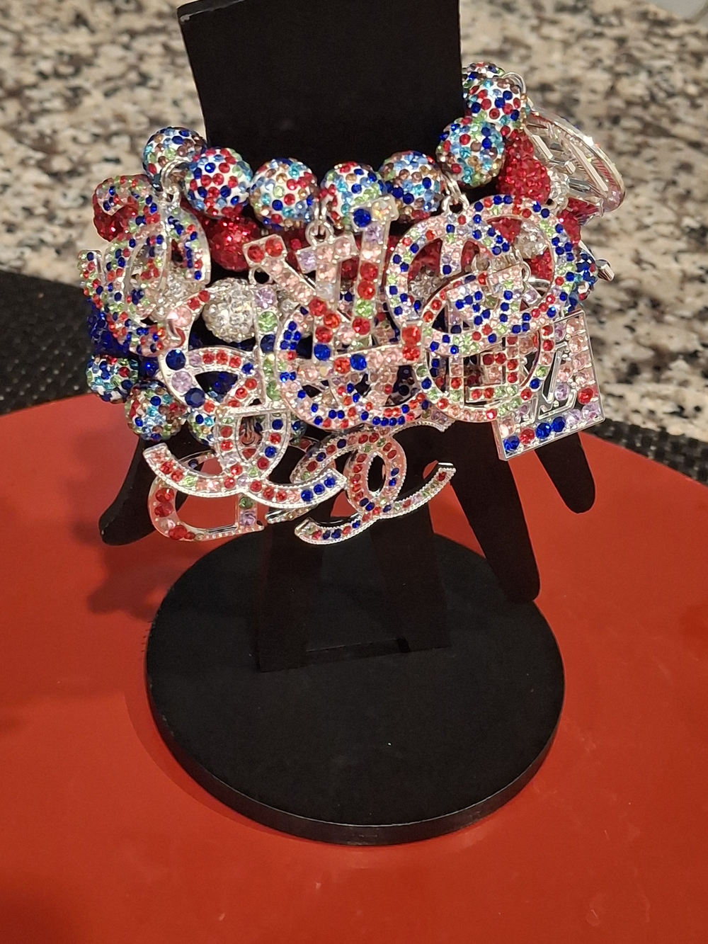 Crystal-Embellished Multicolor Statement Bracelet - Picture 1 of 1
